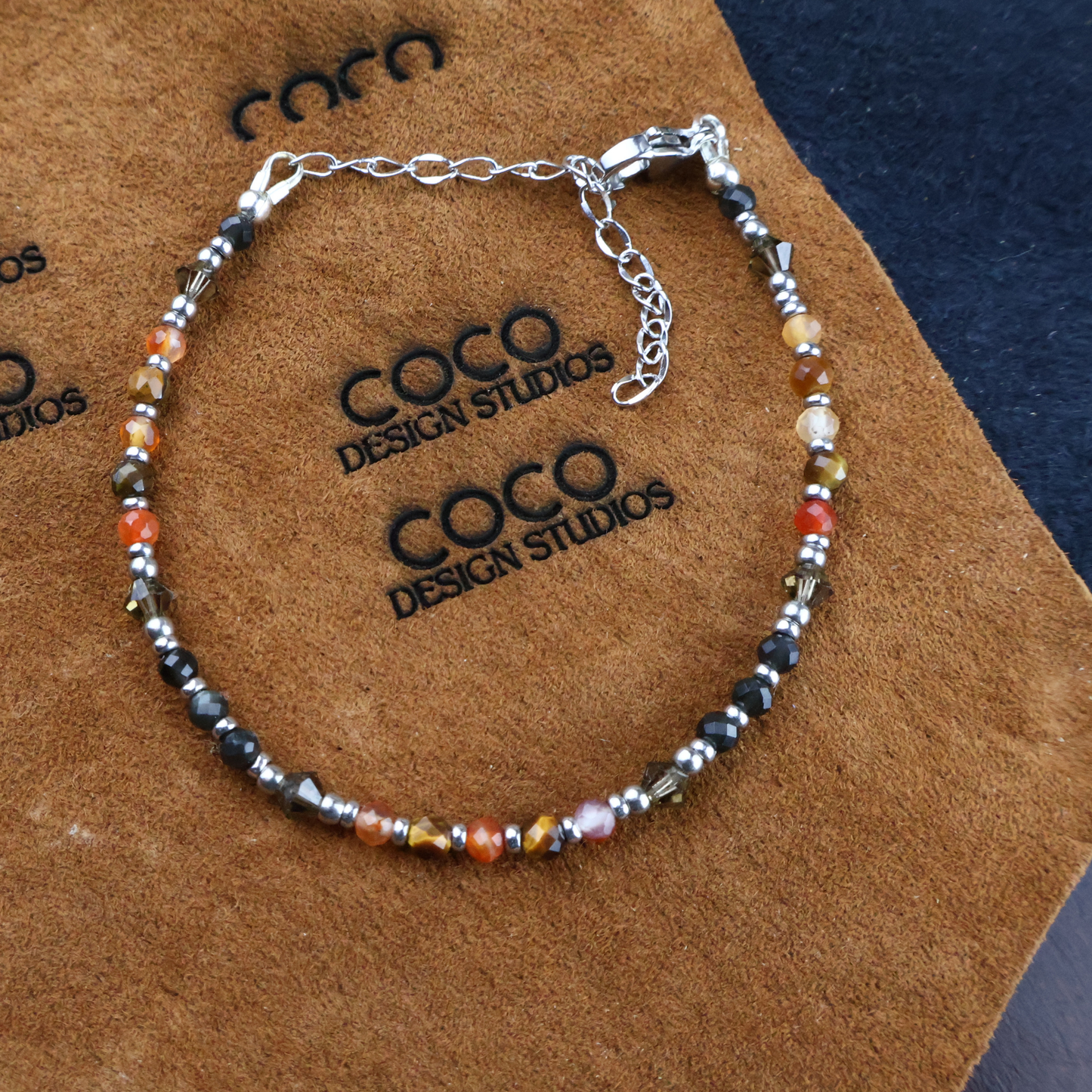 Carnelian, Spinel, Tiger's Eye Bracelet