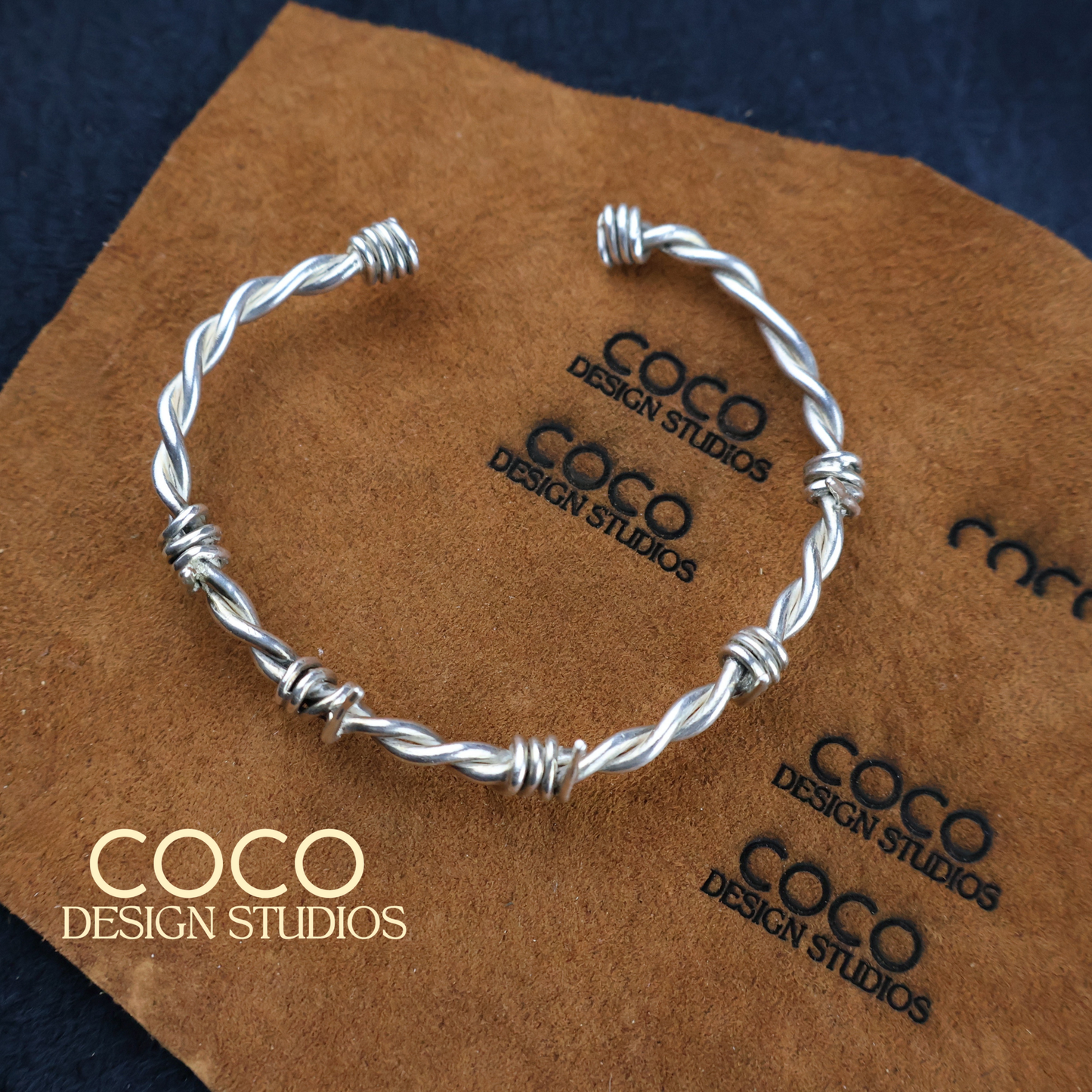 Sterling SIlver Barbed Wire Cuff