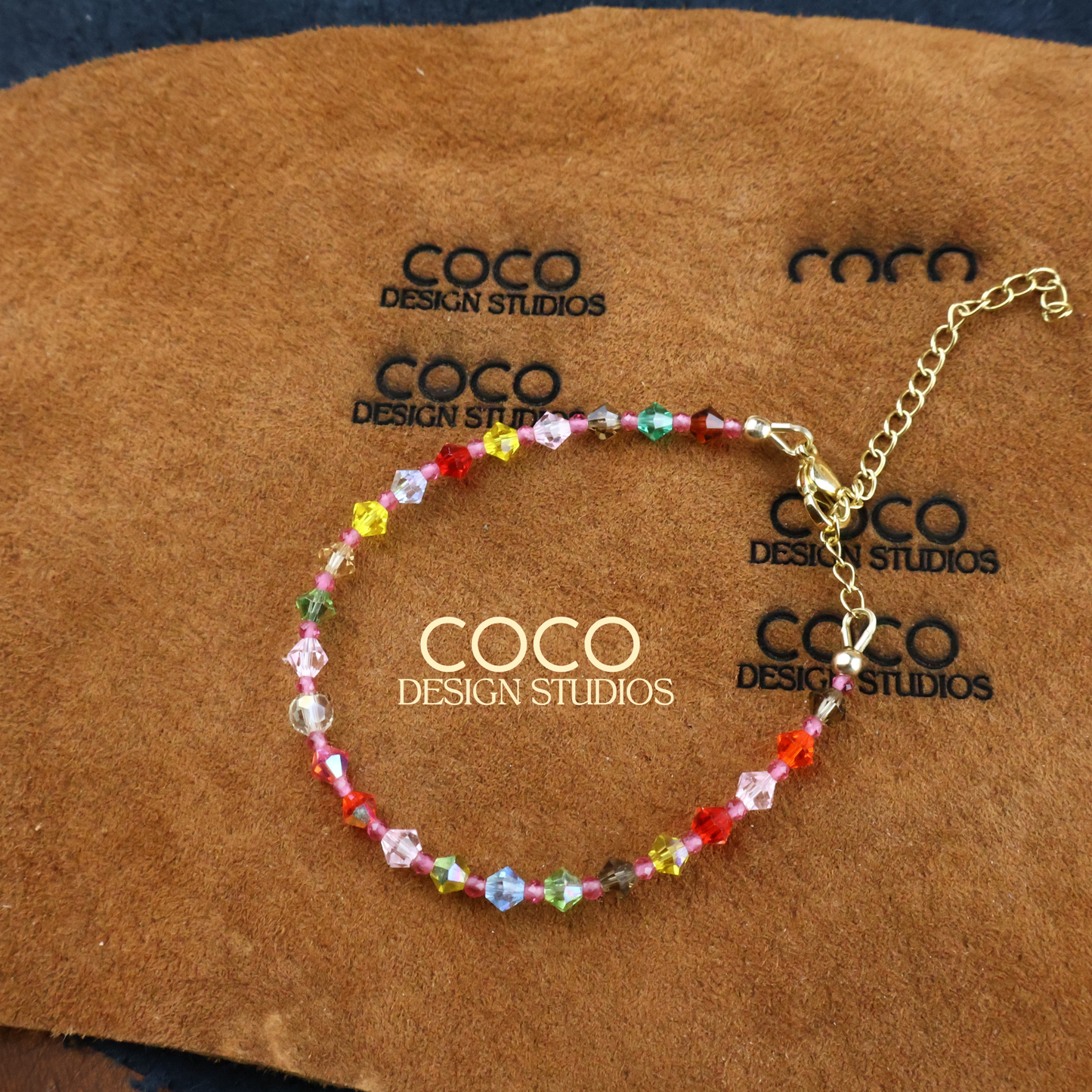 Rubies and Austrian Crystals Multicolor Bracelet