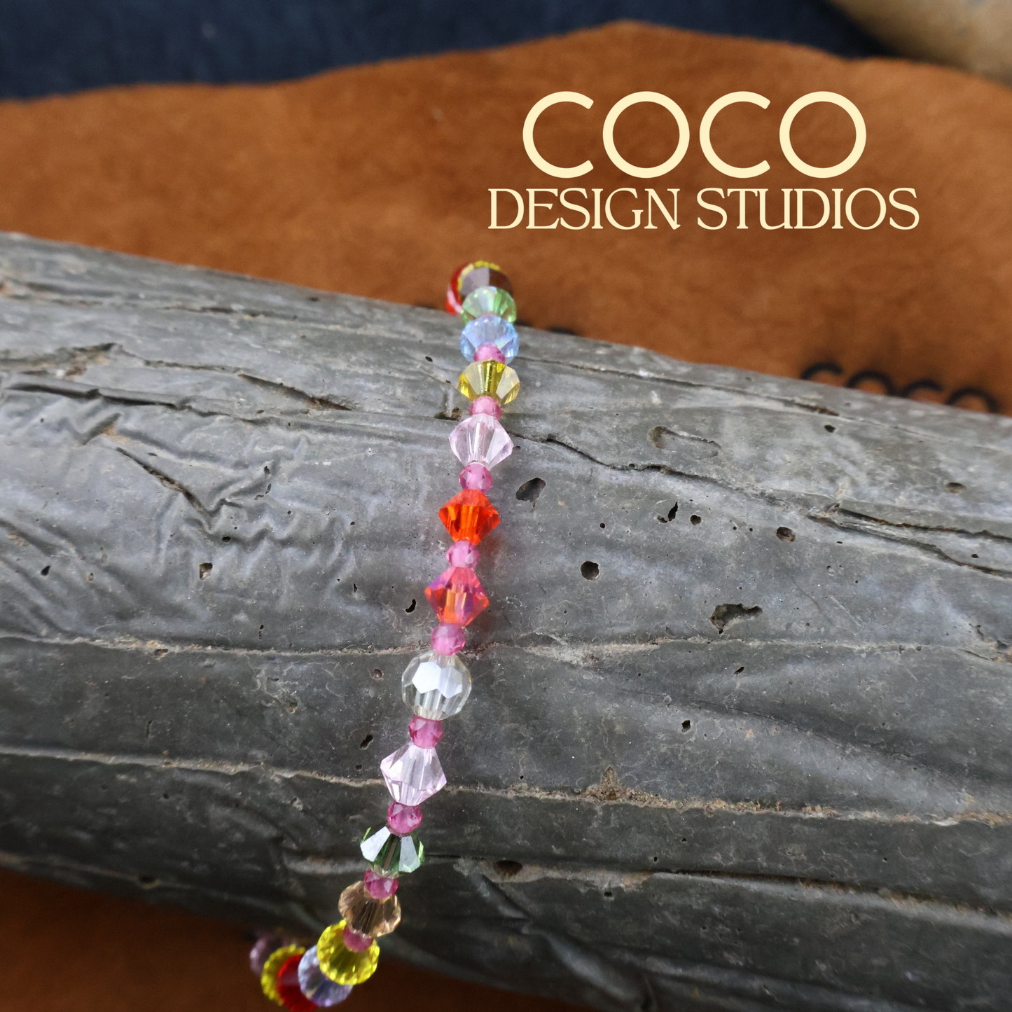 Rubies and Austrian Crystals Multicolor Bracelet