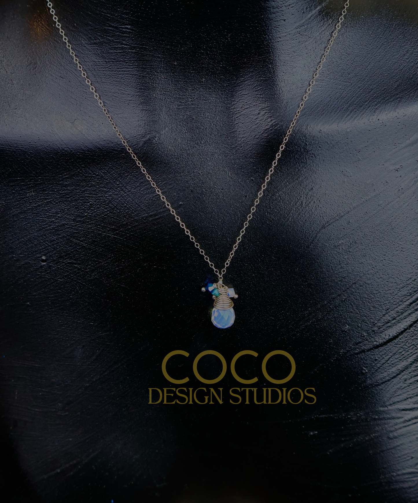 Sterling Silver Wire Wrapped Opalite Teardrop