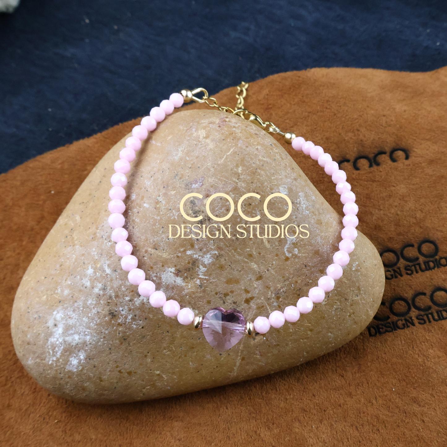 Heart on Pink Zirconia Bracelet