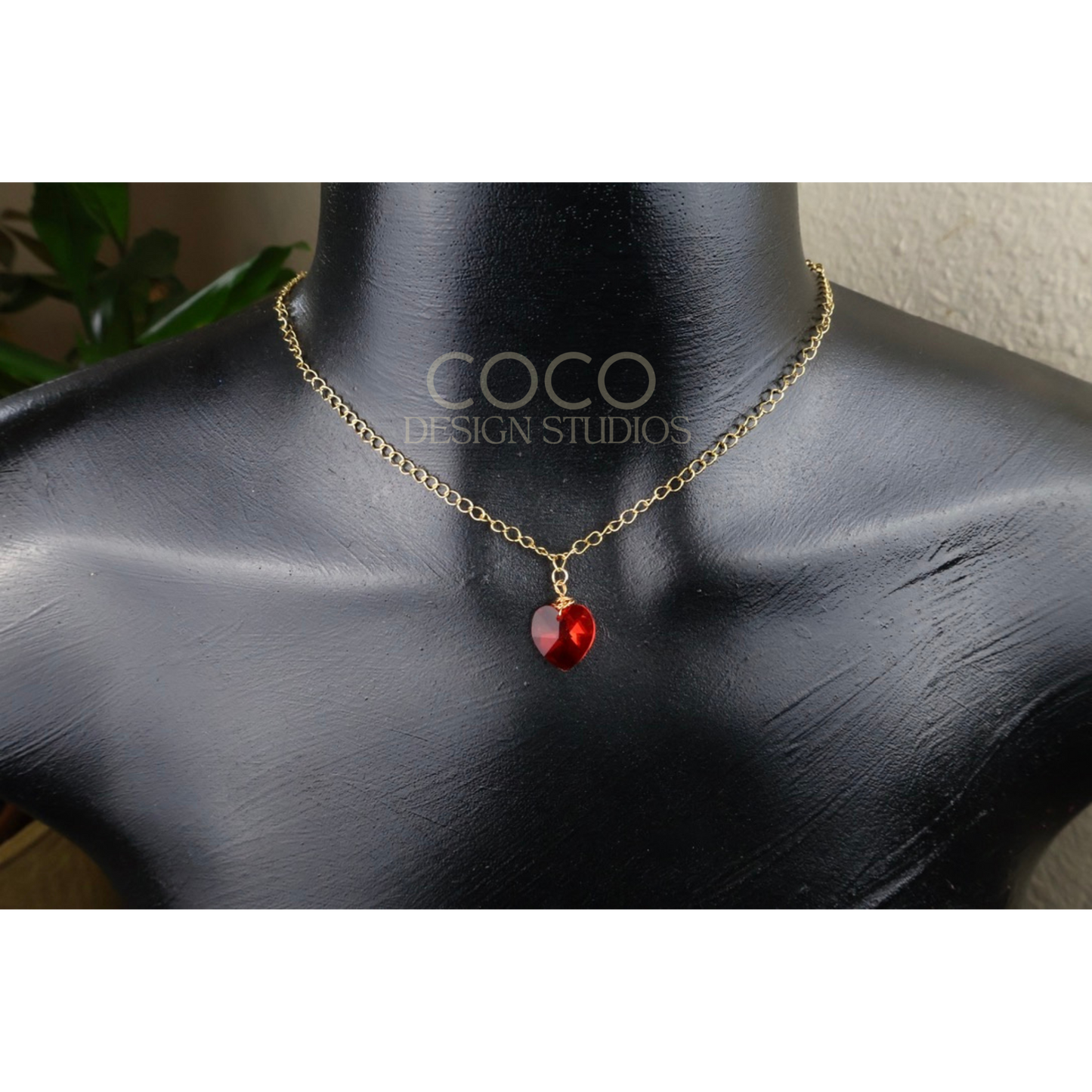 Red Crystal Heart Necklace