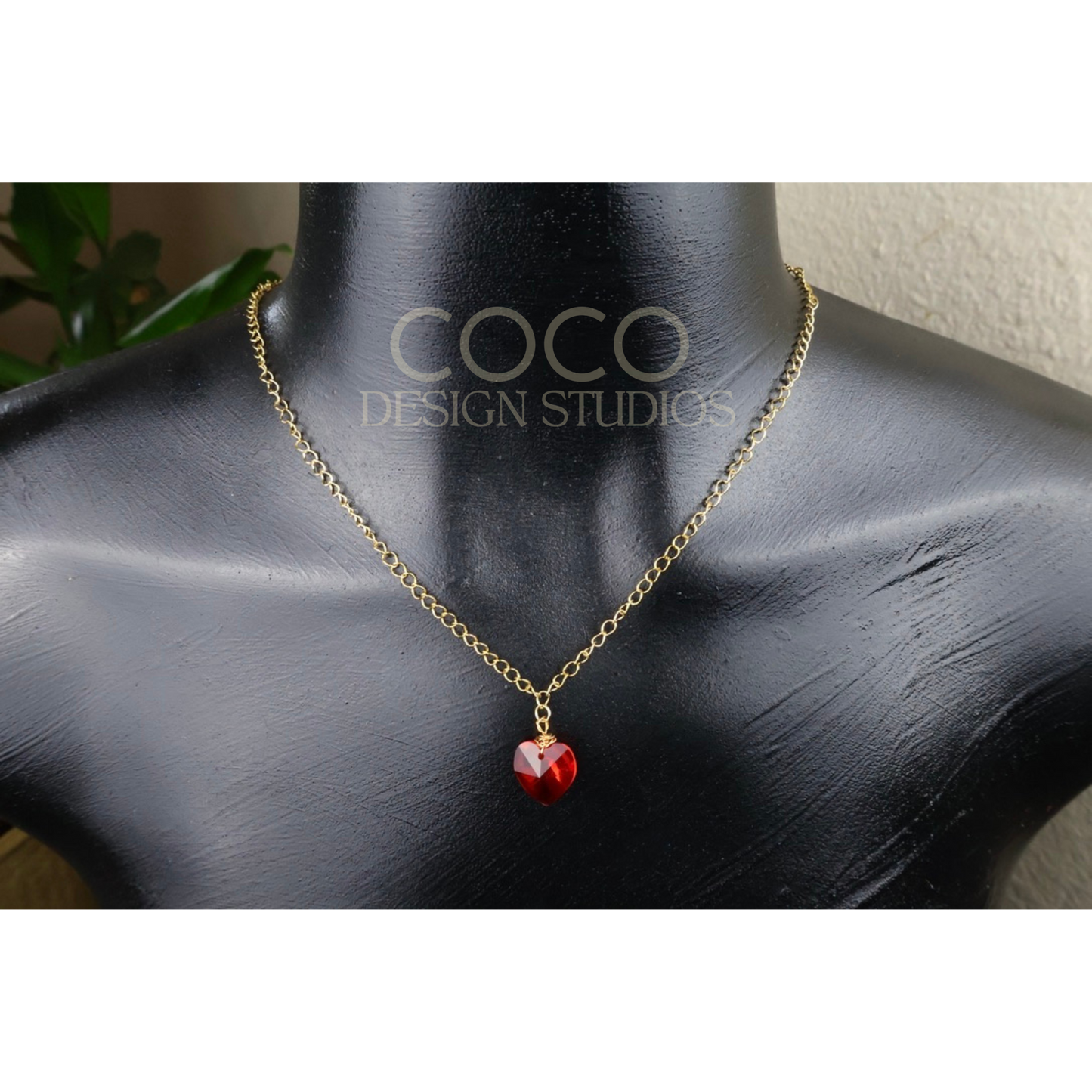 Red Crystal Heart Necklace