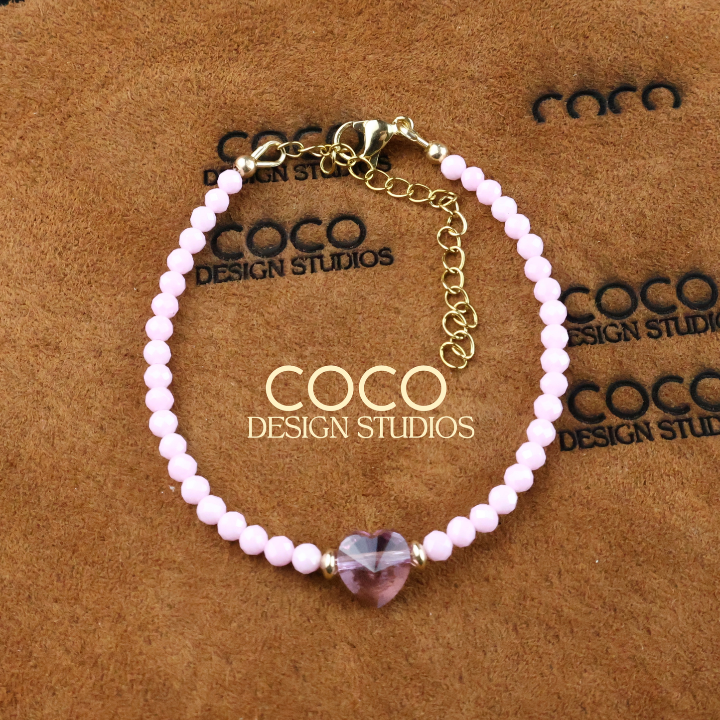 Heart on Pink Zirconia Bracelet