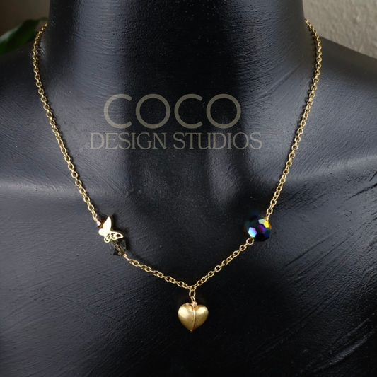 Heart & Butterfly Necklace