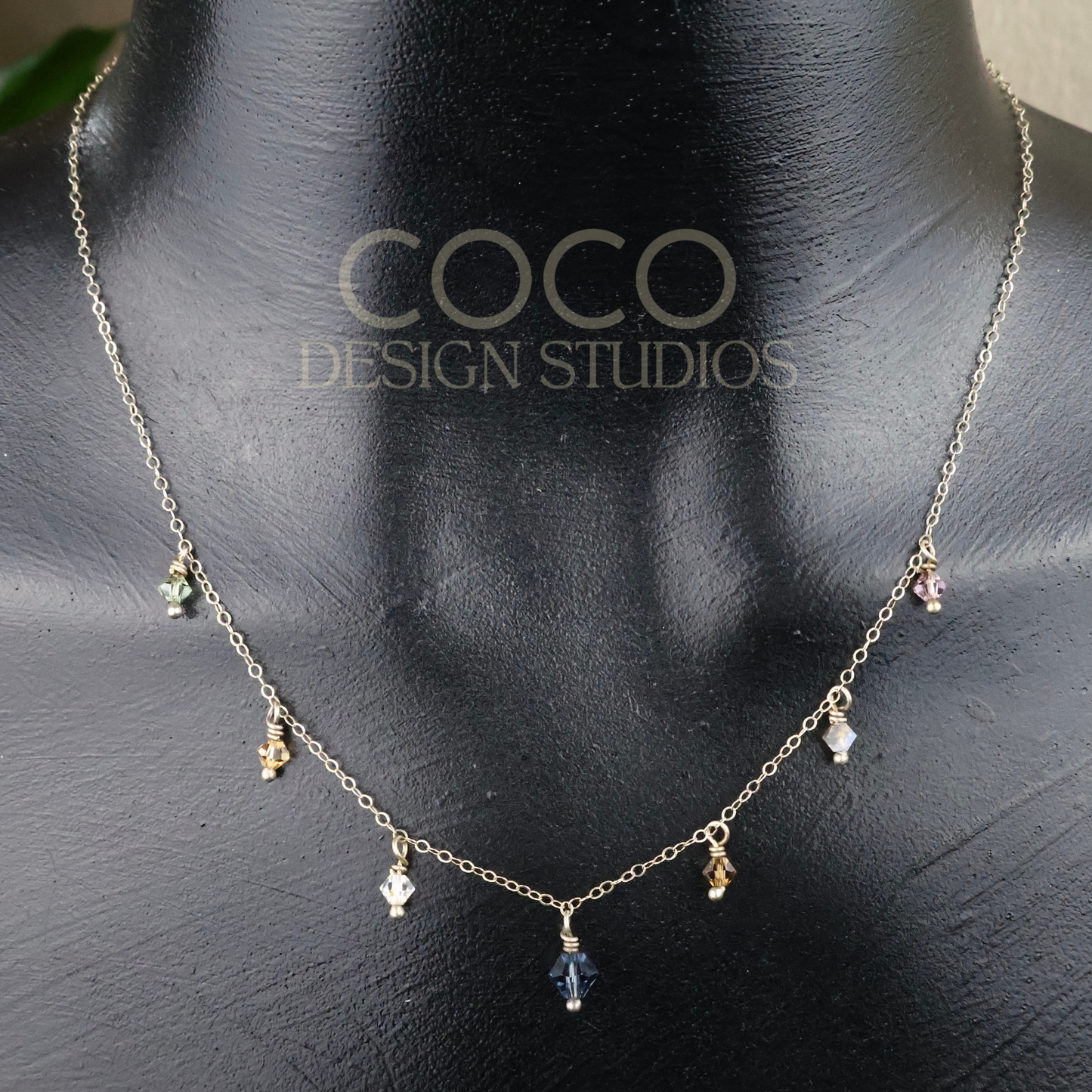 Crystals On Sterling Silver Chain