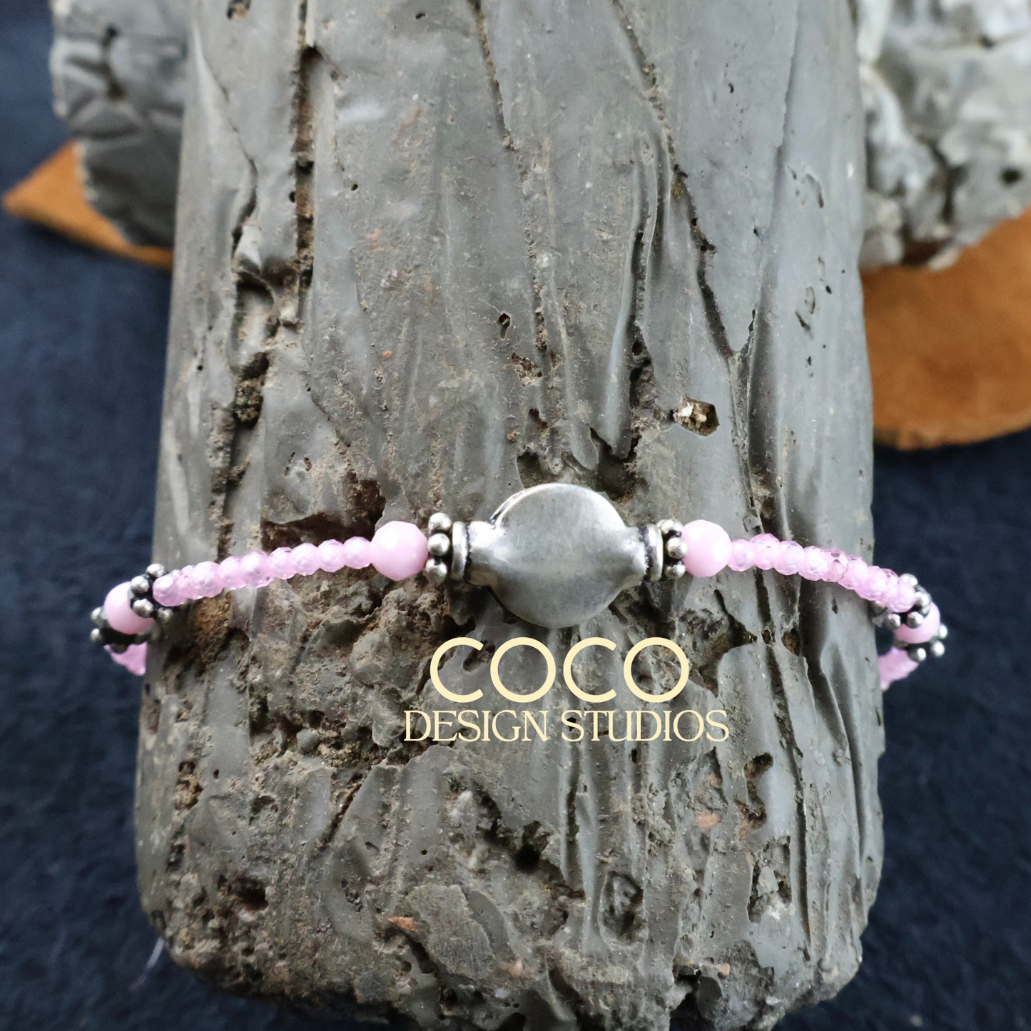 Pink Zirconia and Sterling SIlver Bracelet