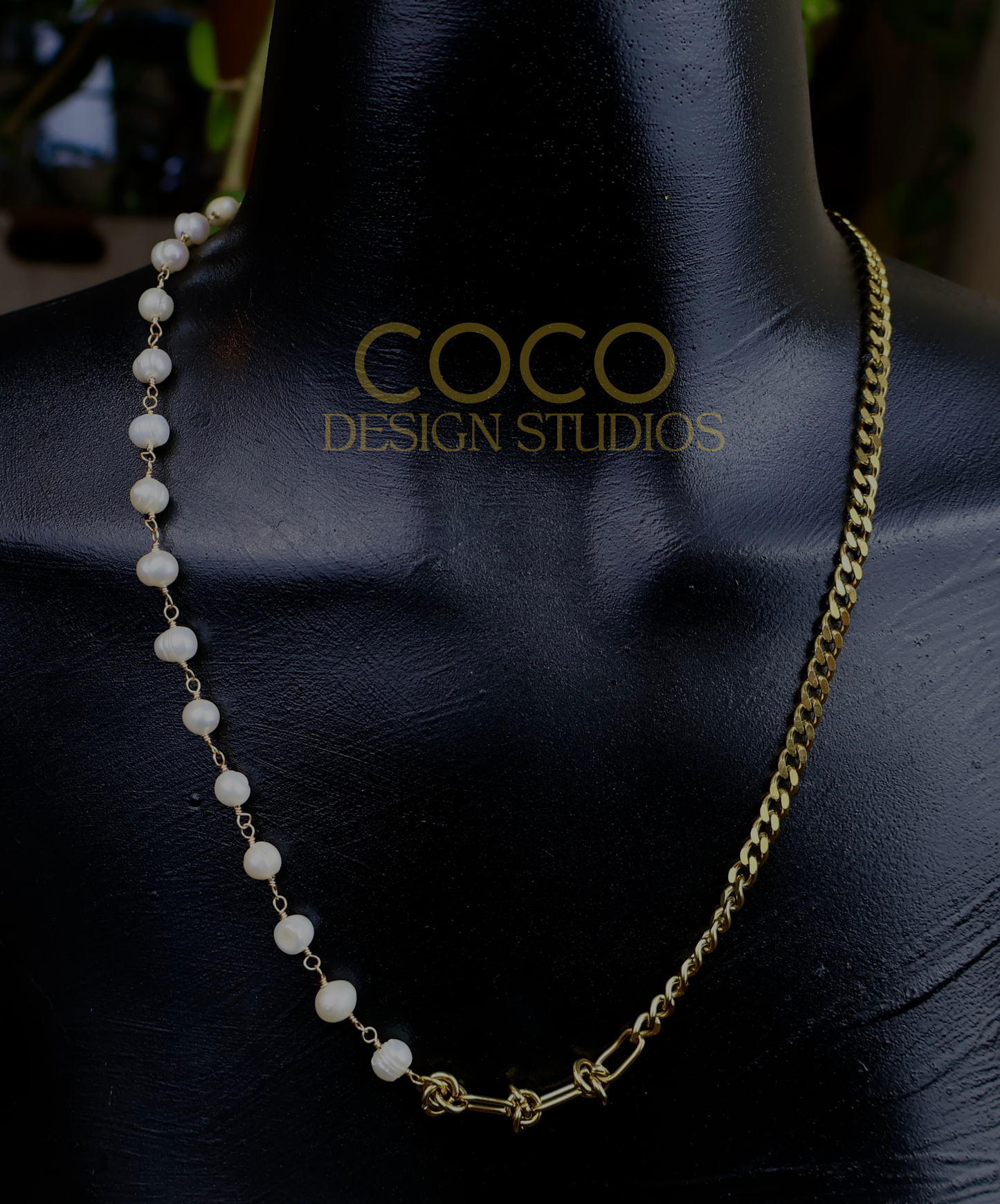 Natural Pearls with Gold Chains