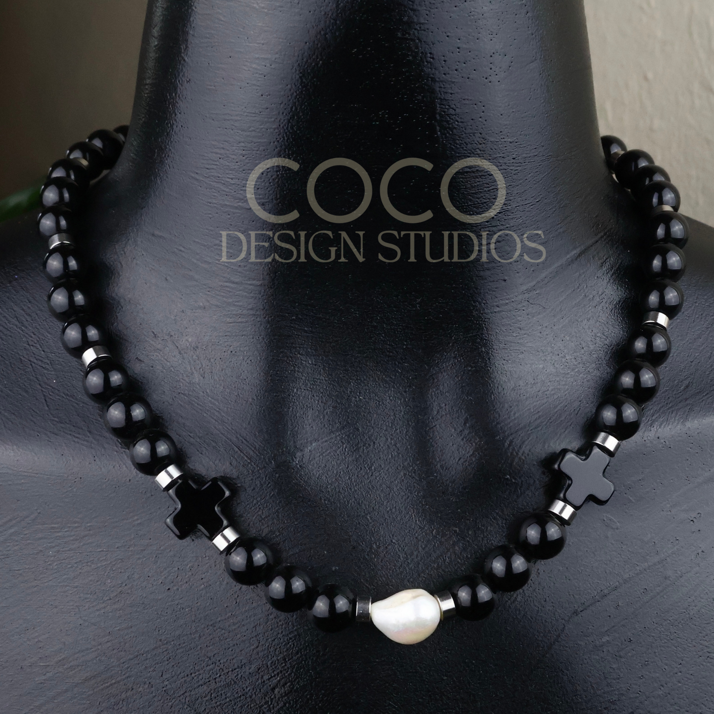 Onyx and Pearl Necklace