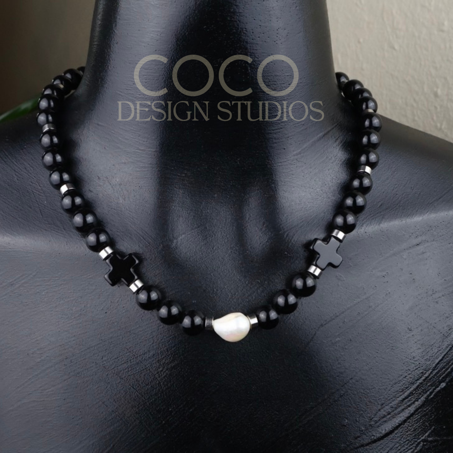 Onyx and Pearl Necklace