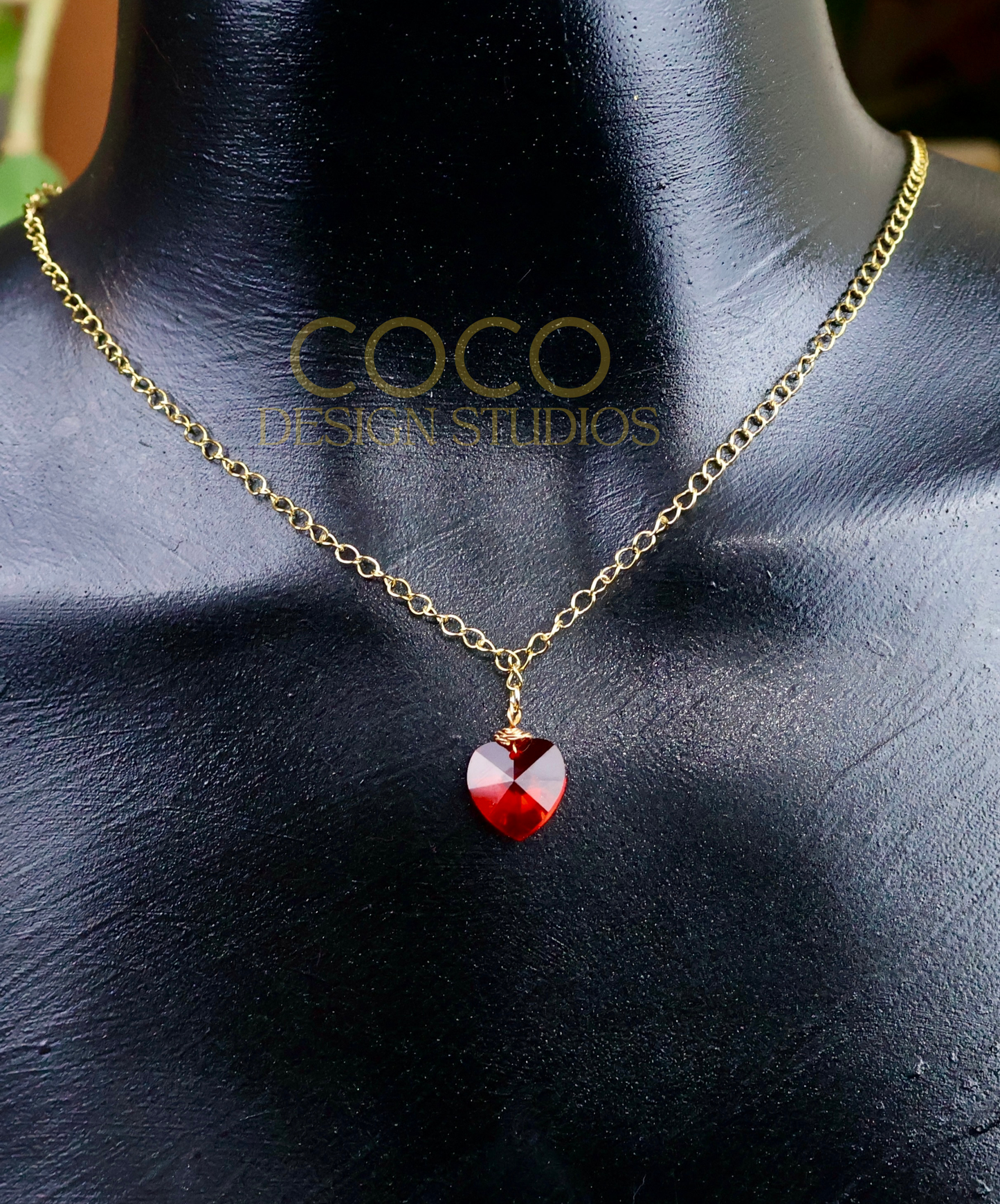 Red Crystal Heart Necklace