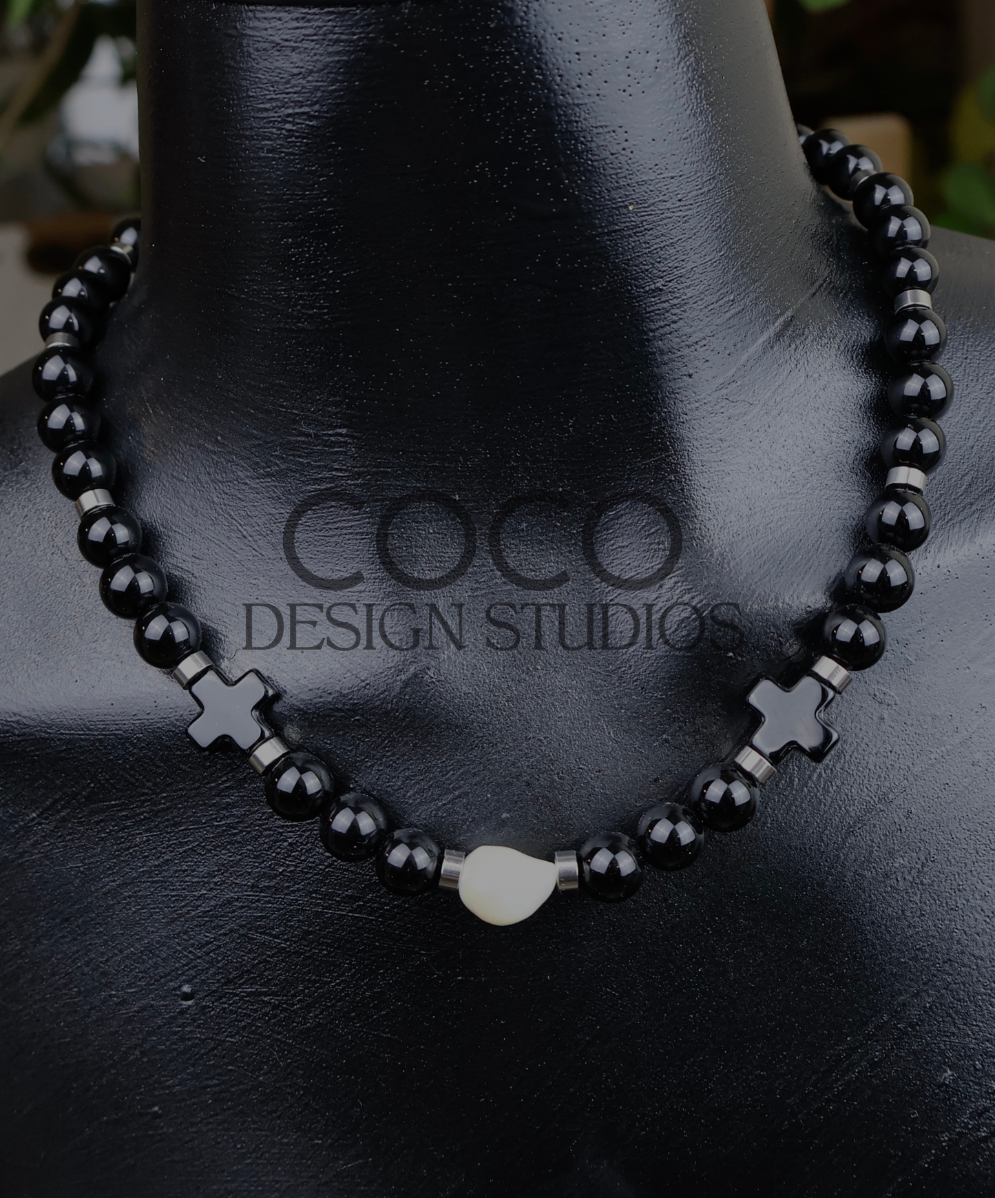 Onyx and Pearl Necklace