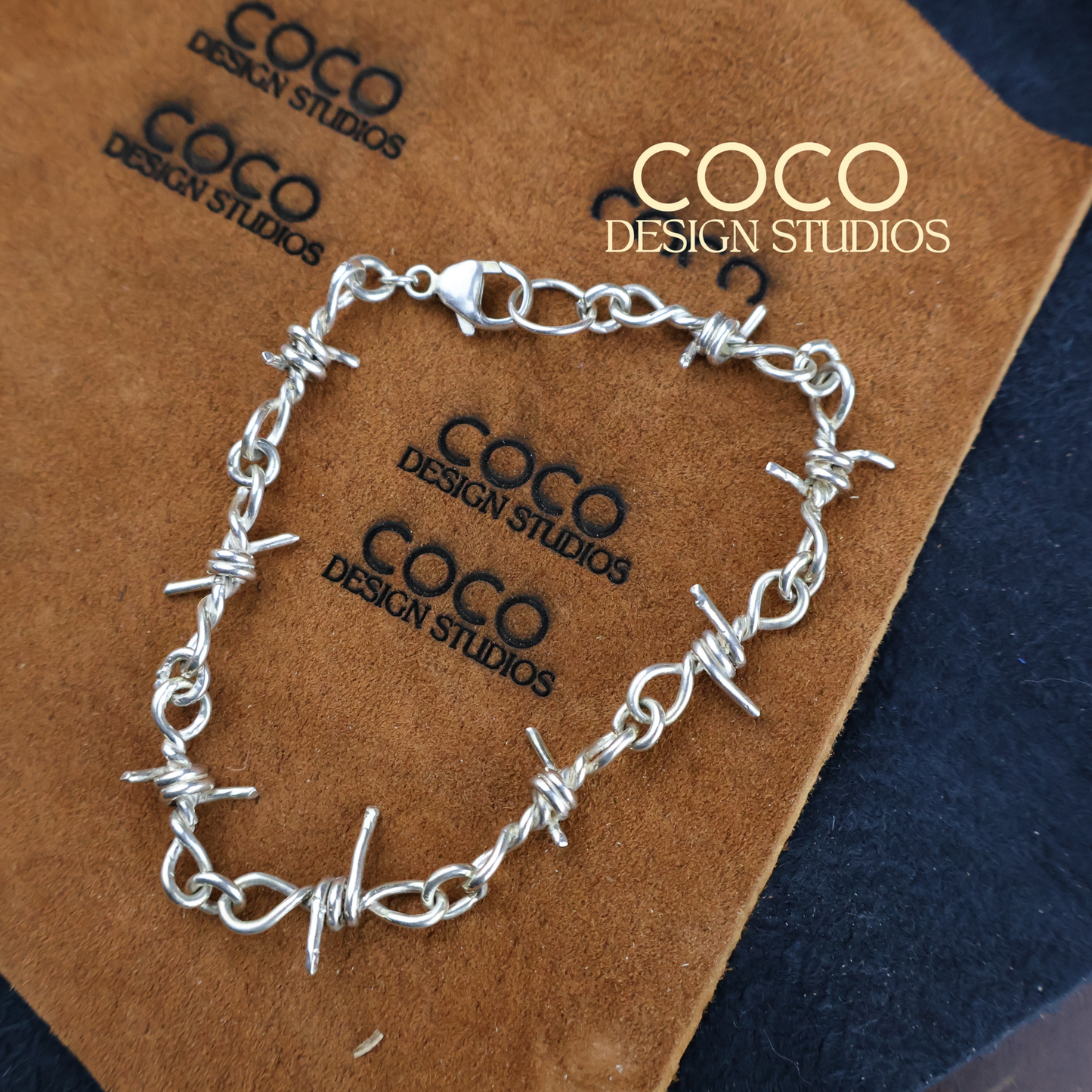 Sterling Silver Barbed Links Bracelet